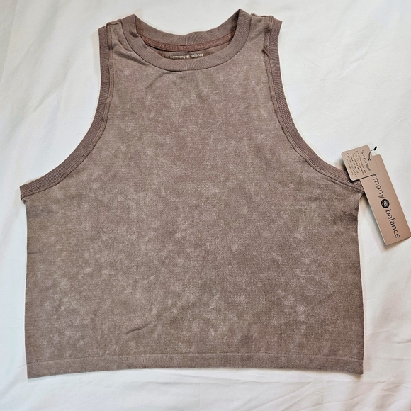 NWT Harmony Balance Womens Brown Sleeveless Tank Top Size Medium - Picture 1 of 11